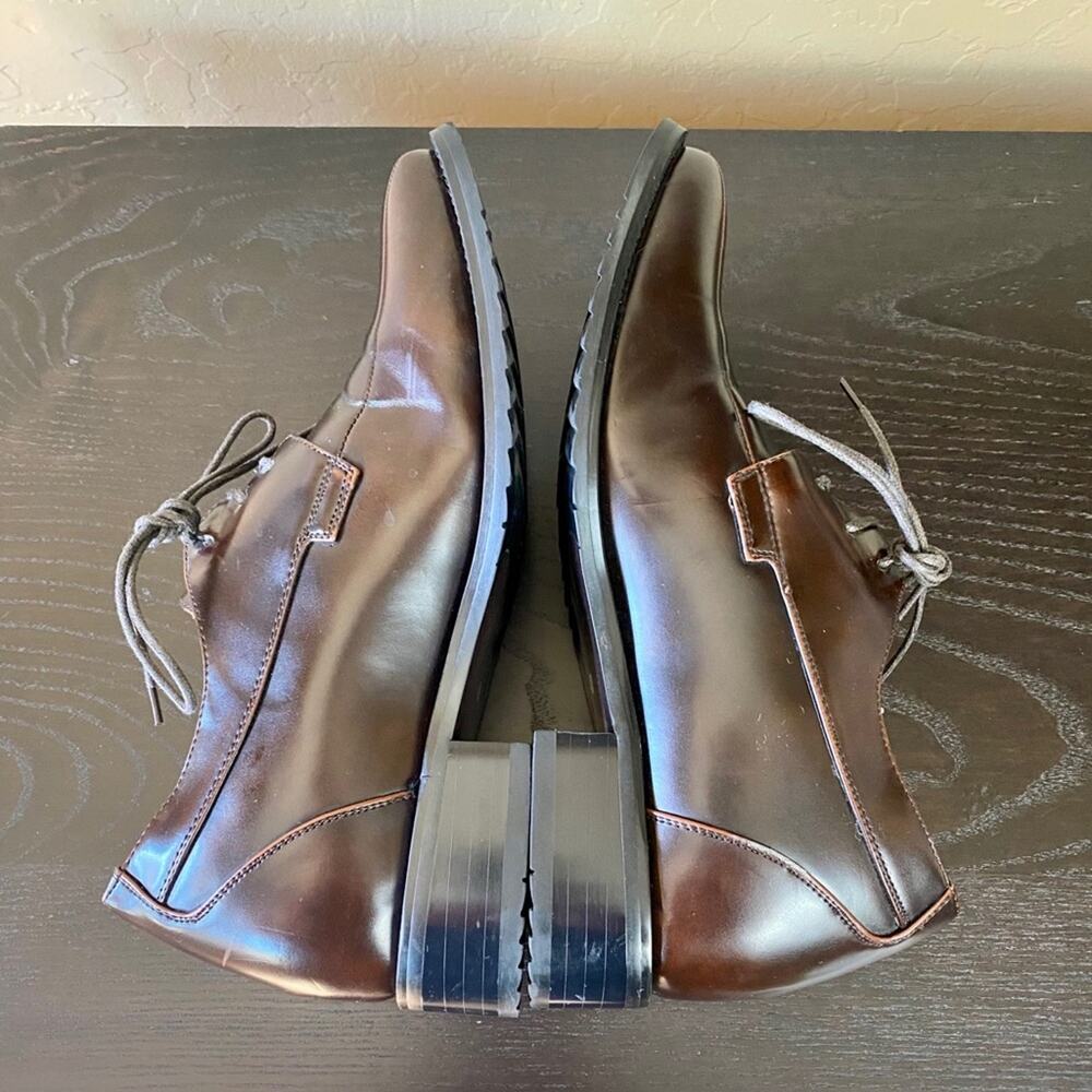 Height Increased Brown Leather Dress Shoes - Picture 7 of 10